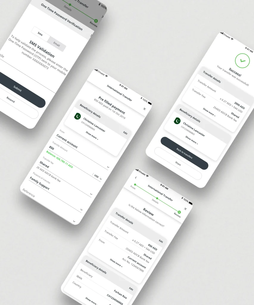 Muhammad Rahil | Portfolio | ADCB Consumer App Internal Screens