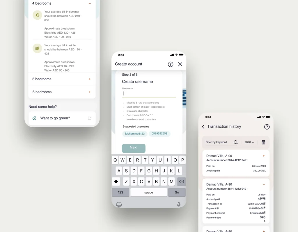 Muhammad Rahil | Portfolio | ADDC Consumer App Internal Screens 1